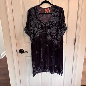 Johnny Was Velvet Dress Large